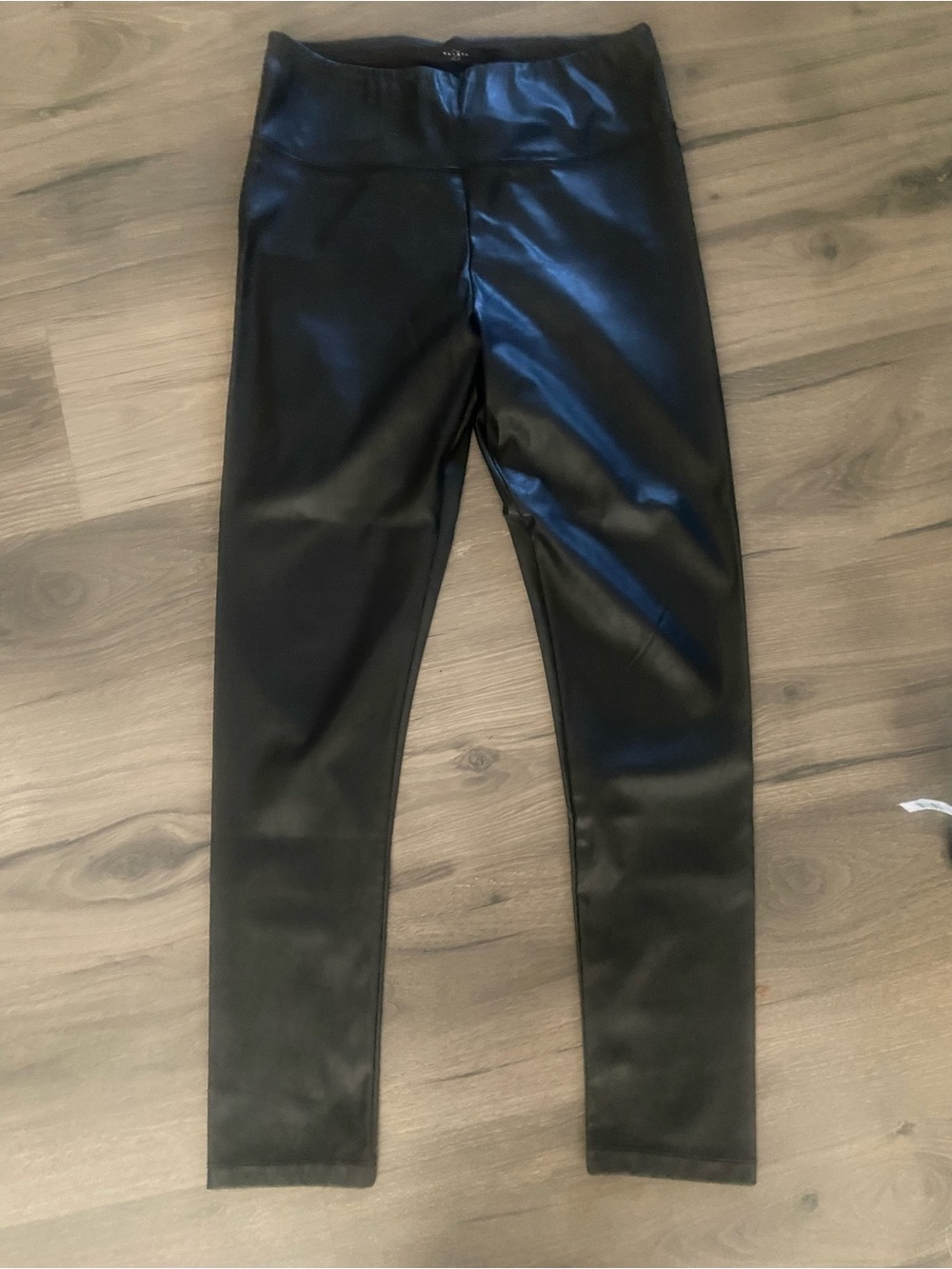 Kids Black Faux Leather Leggings